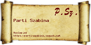 Parti Szabina névjegykártya