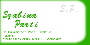 szabina parti business card